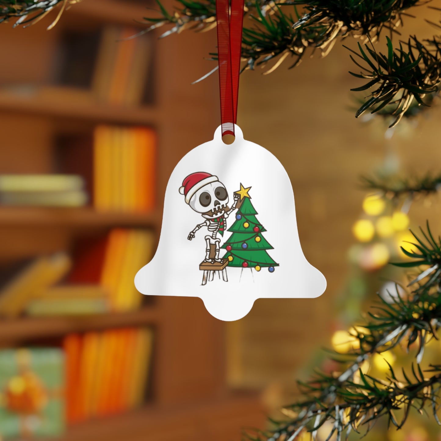 Skeleton Christmas Metal Ornaments