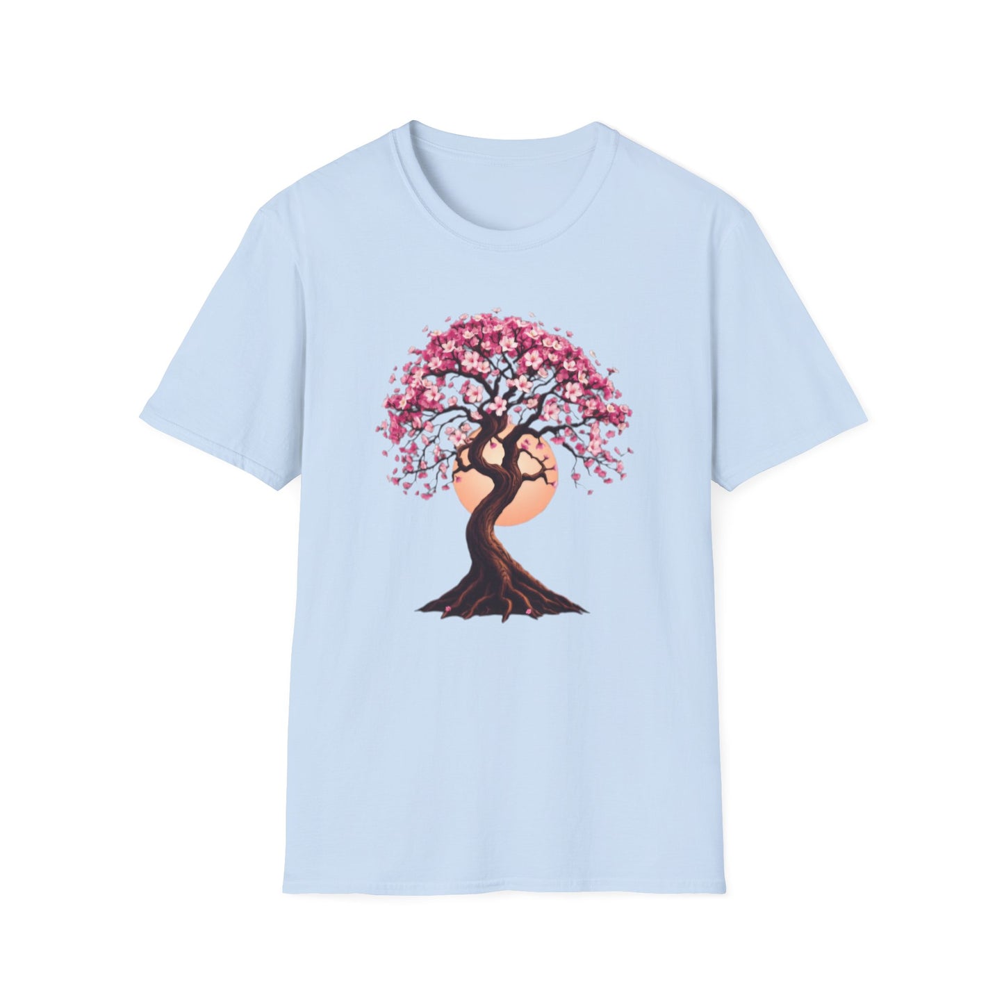 Celestial Tree of Life T-Shirt, Moon Cherry Blossoms Tee, Nature Boho Shirt, Zen Spiritual Top, Festival Apparel