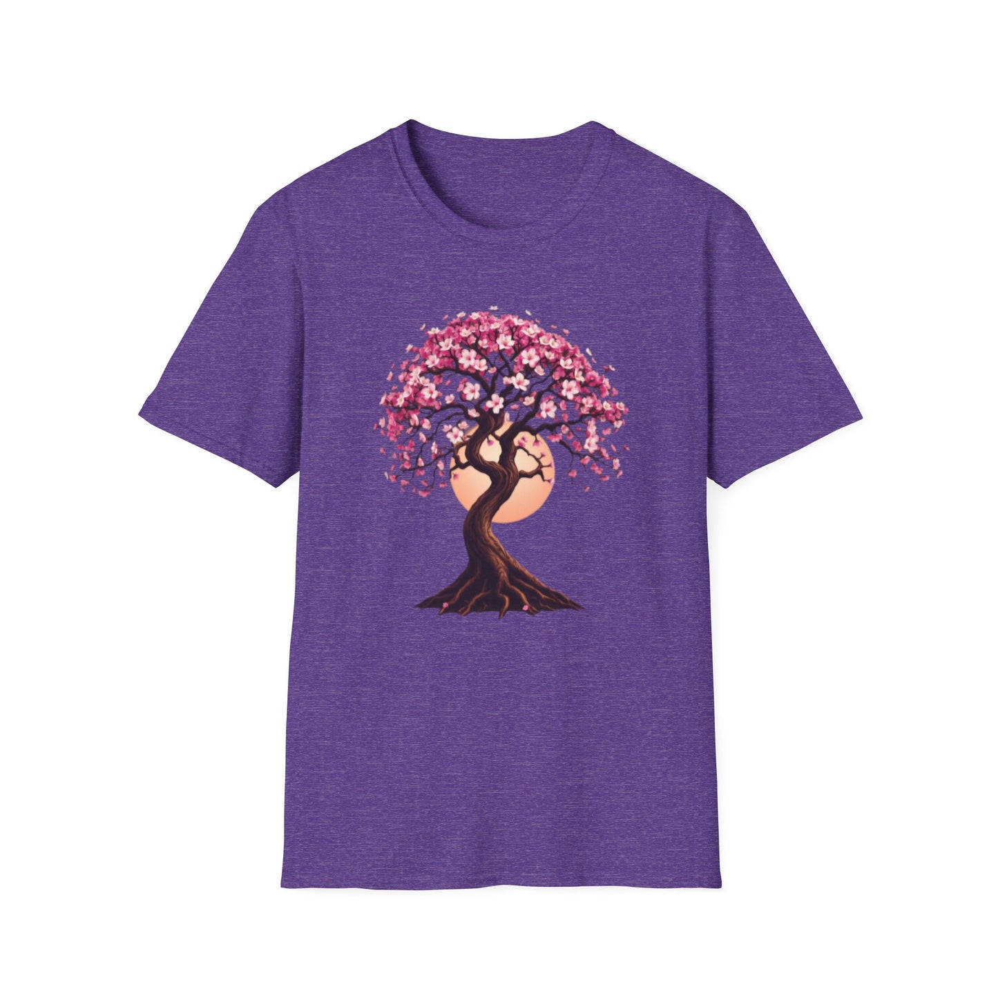 Celestial Tree of Life T-Shirt, Moon Cherry Blossoms Tee, Nature Boho Shirt, Zen Spiritual Top, Festival Apparel