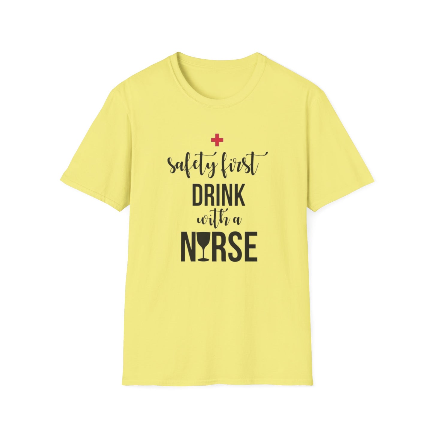 Nurse Drinking Shirt, Funny Healthcare Tee, Safety First Nurse Gift, Hospital Staff T-Shirt, Medical Worker Apparel