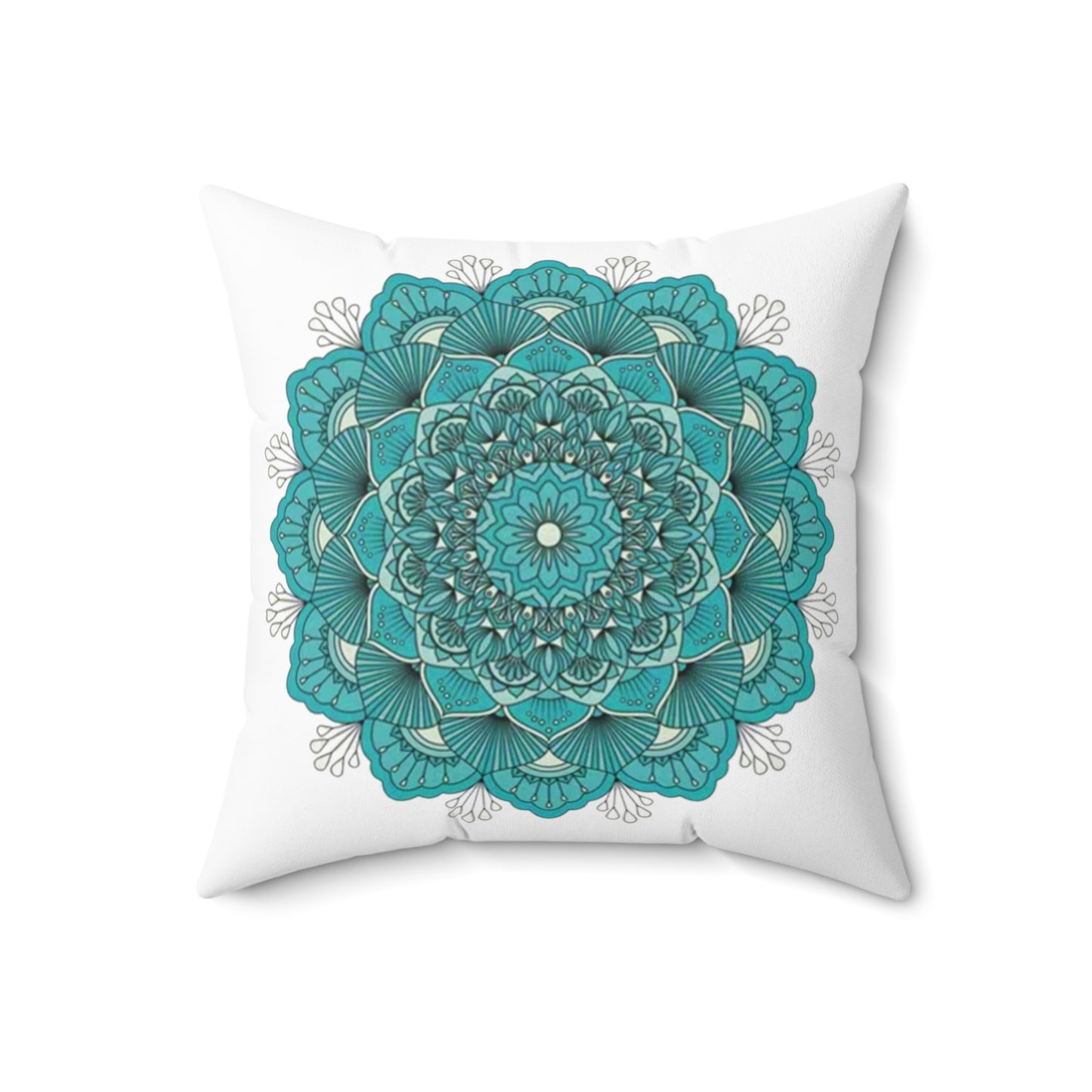 Blue Mandala Spun Polyester Square Pillow