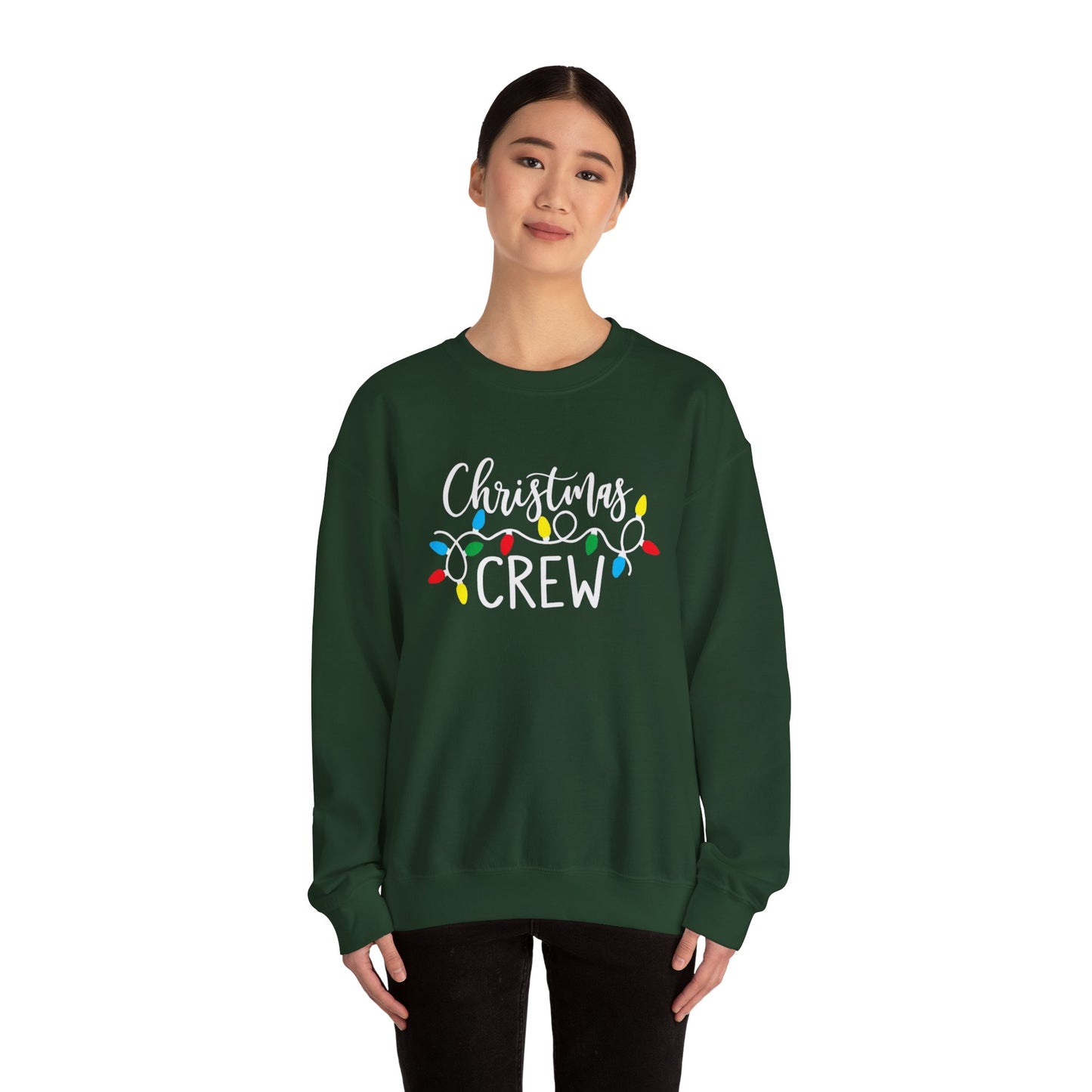 Christmas Crew sweatshirt Matching Family Christmas Shirts Holiday Lights Graphic Tee Cute Xmas Shirt for Women Festive Holiday Party top