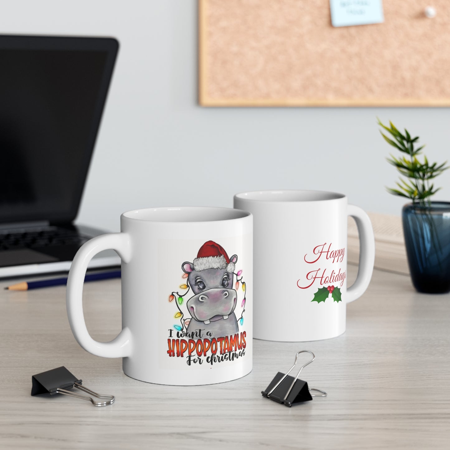 Hippopotamus  Christmas  Ceramic Mug 11oz