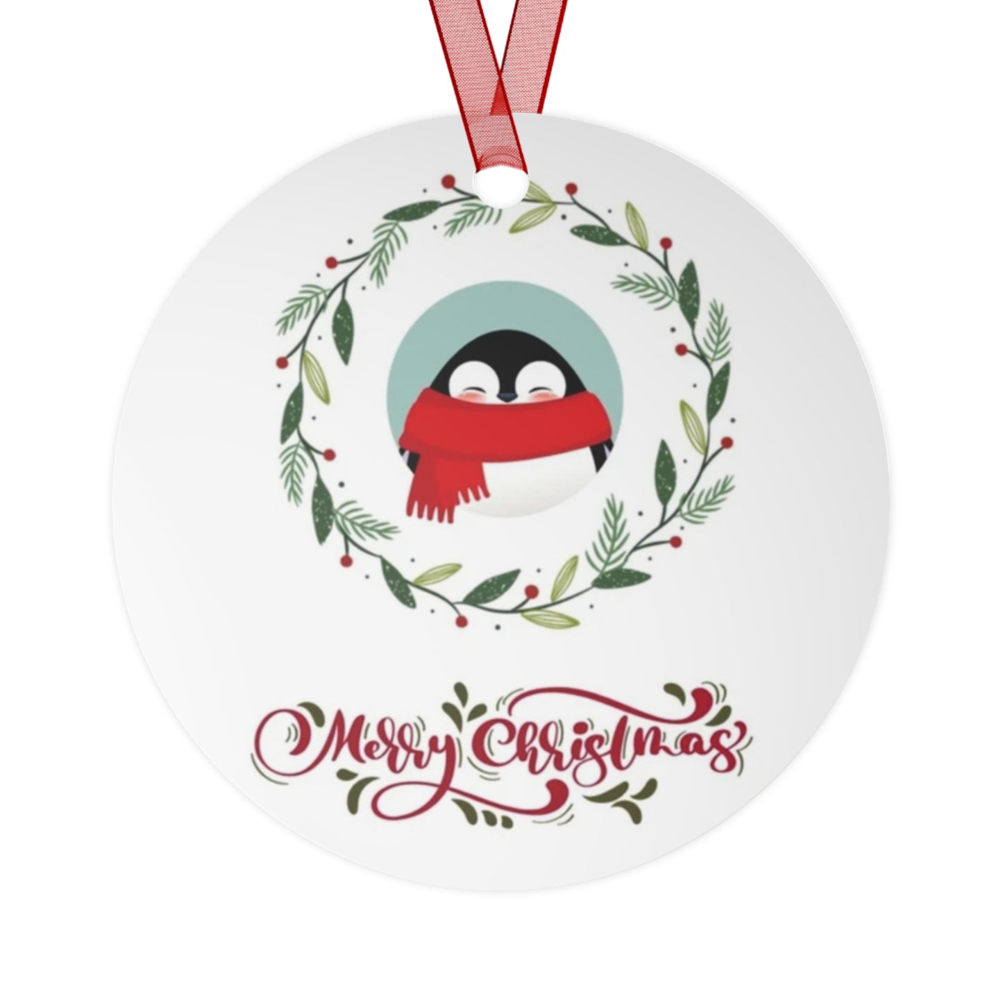 Penguin Christmas Metal Ornaments