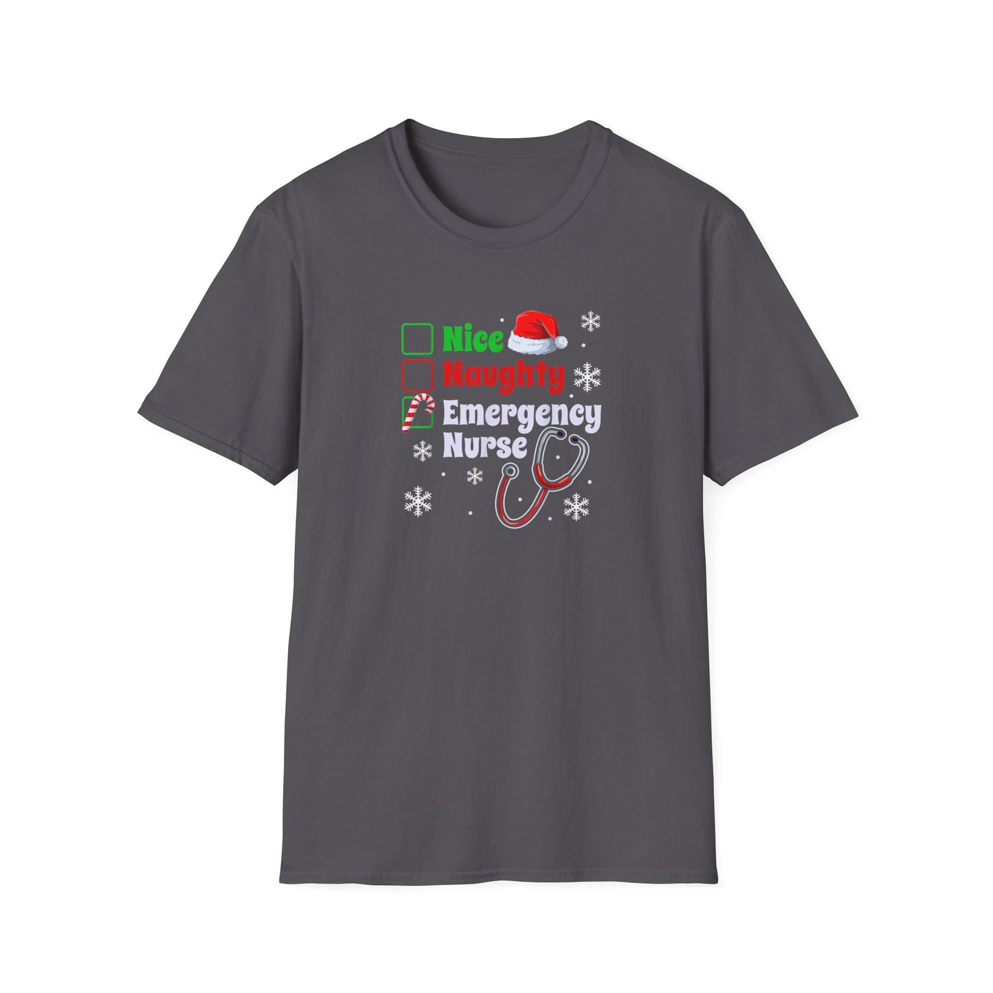 Emergency department naughty or nice  T-Shirt nurse, doctors respiratory tech , holiday medical staff shirt, hospital EMT, Paramedics