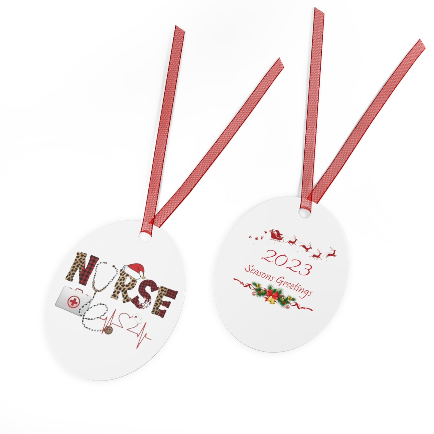 Nurse Christmas Metal Ornaments