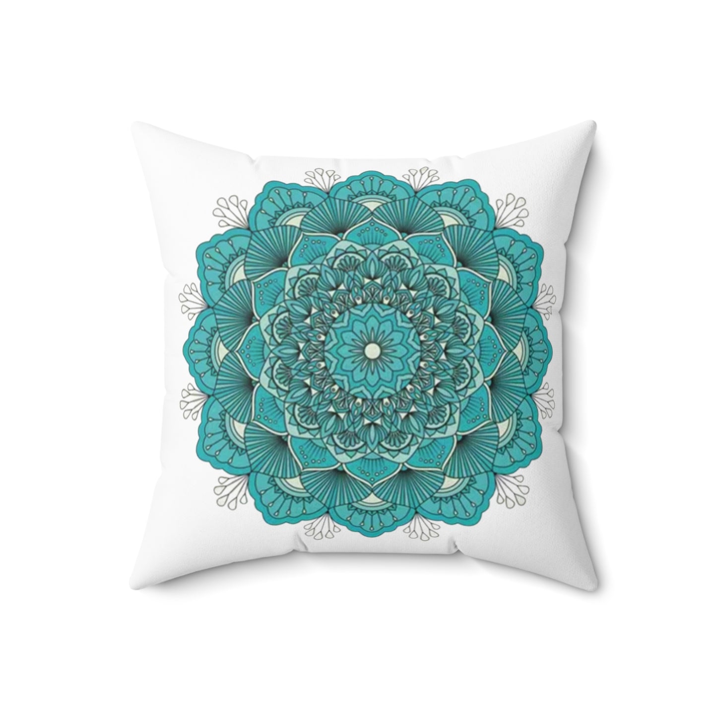 Blue Mandala Spun Polyester Square Pillow