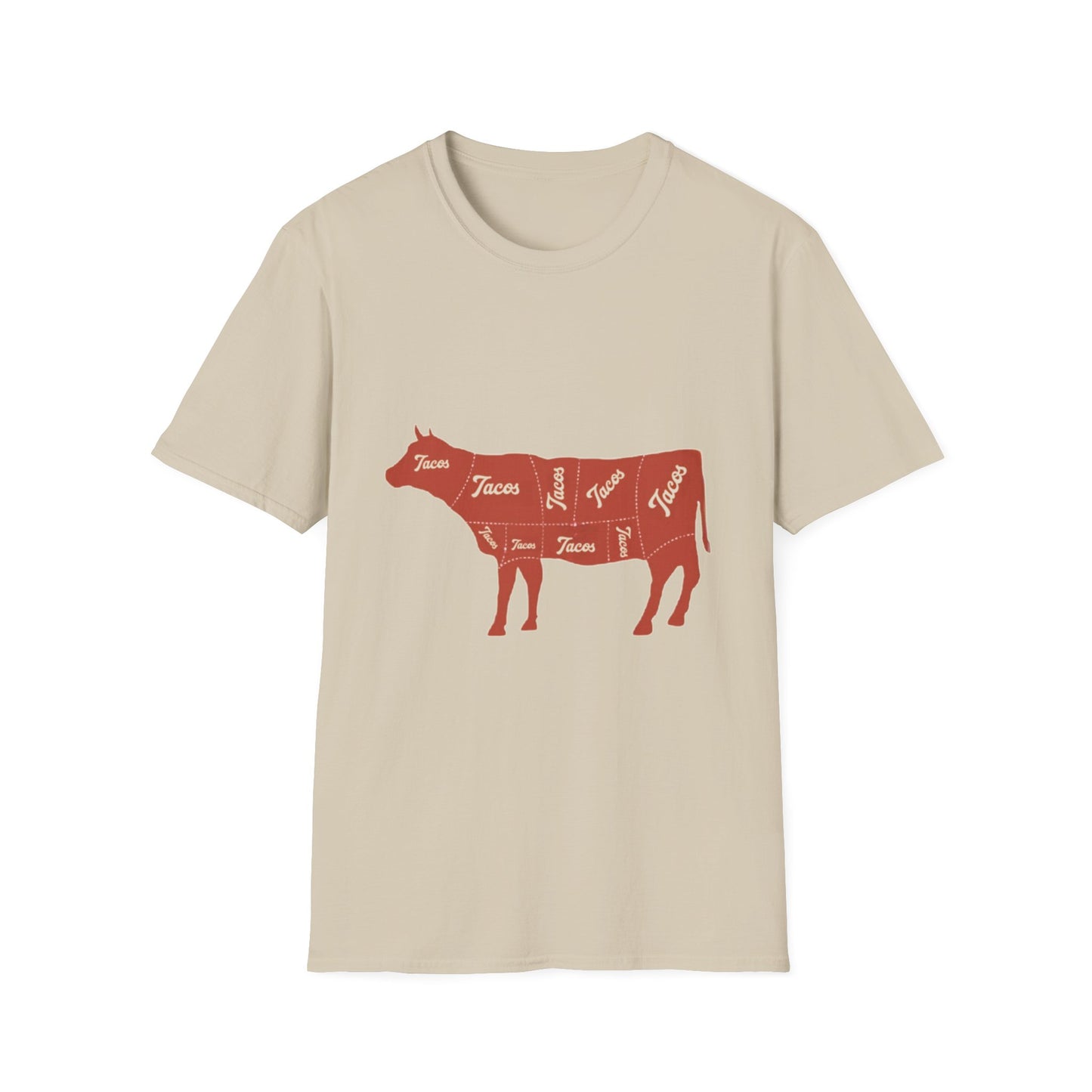 Funny Cow Taco Meat Diagram Unisex T-Shirt, Graphic Tee, Novelty Top, Animal Lover Gift, Farm Animal Shirt