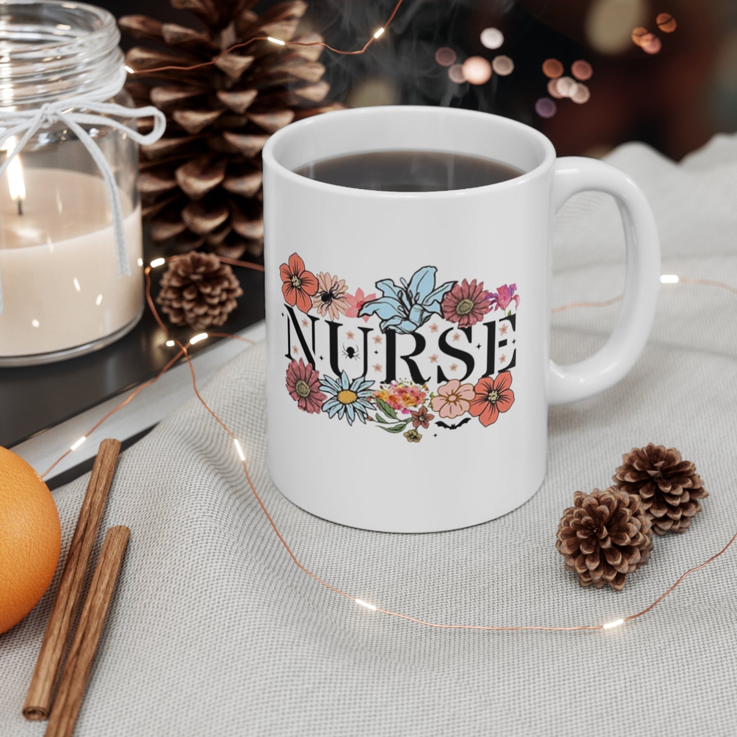 Nurse Ceramic Mug 11oz( Contact seller for customize cup into change to right hand in mug.)