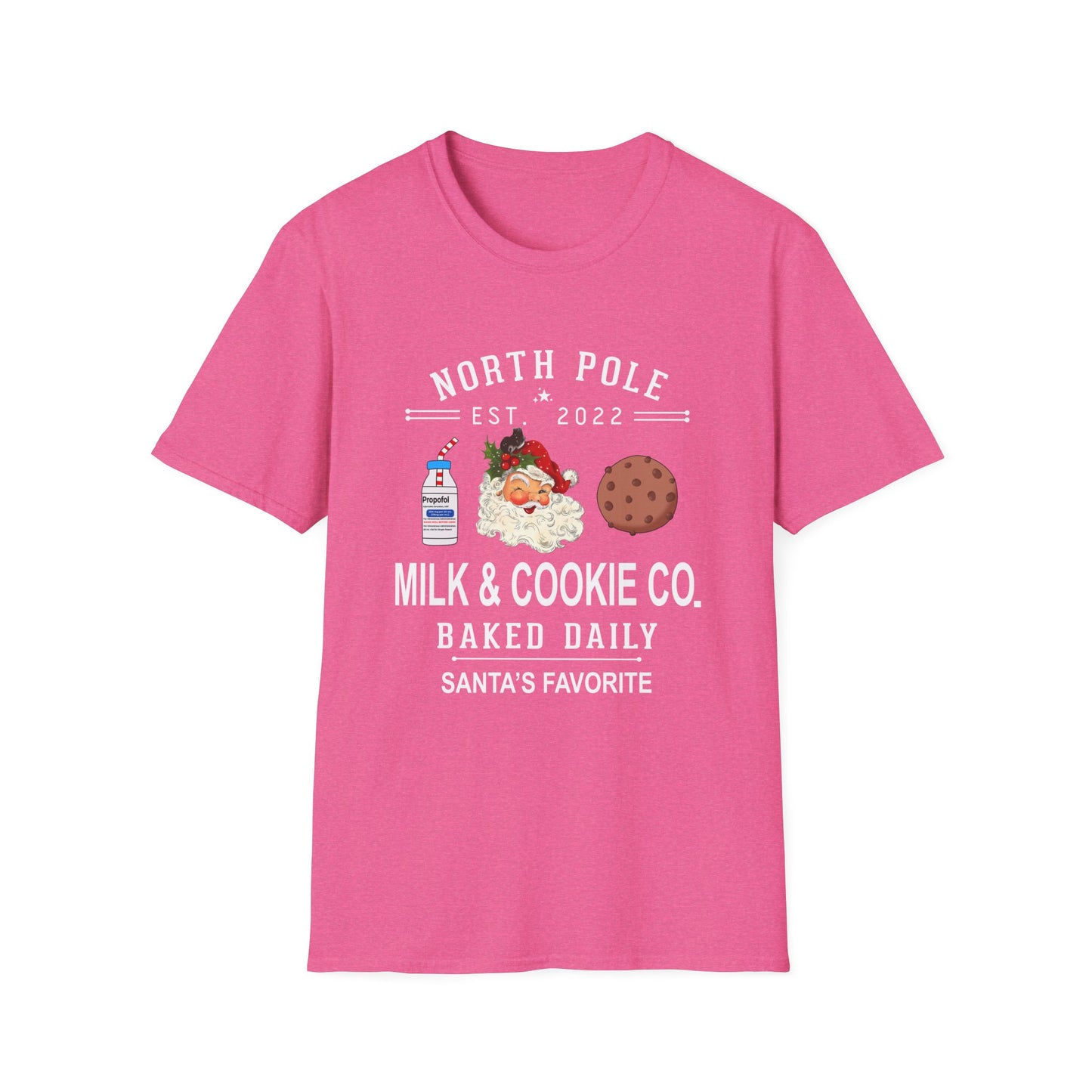 Funny 'Propofol' Milk and Cookies Co Unisex Softstyle T-Shirt for nurse, nurse aesthetic, anesthesiologist, medical humor apparel,