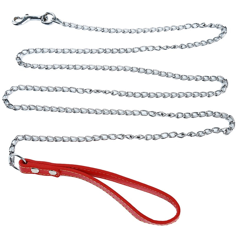 Bite Proof Heavy Duty Chain Dog Leash Pet Metal Lead Handle Trigger Hook Pet Training Collar Leash Necklace Dog Product