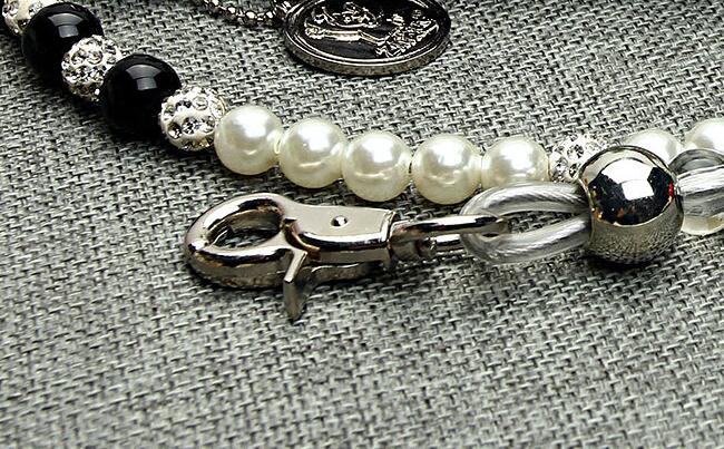 High-grade luxury black white pearl diamond ball leash for pet dog cat doggy fashion lead products puppy accessories 1pcs