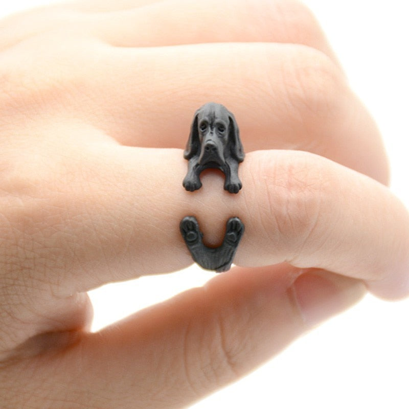 Vintage 3D Basset Hound&Labrador&Shih Tzu&Pug Rings For Women Anel Animal Ring Dog Anillos Couple Ring Men Jewelry Lover Gift