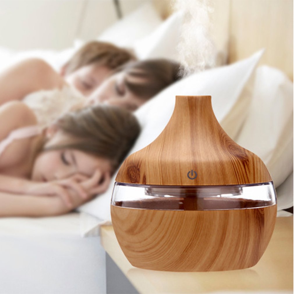 Wood Grain Essential Oil Aromatherapy Diffuser USB Charging Home Air Humidifier Purify Soothing LED Night Light Mist Maker