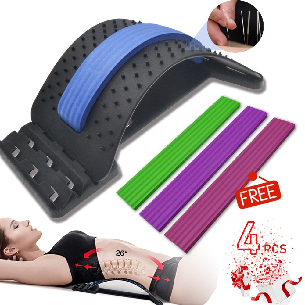 Back Massager Stretcher Pain Relief Chiropractic Lumbar Relief Support Spine Deck Back Stretcher Fitness Massage Equipment