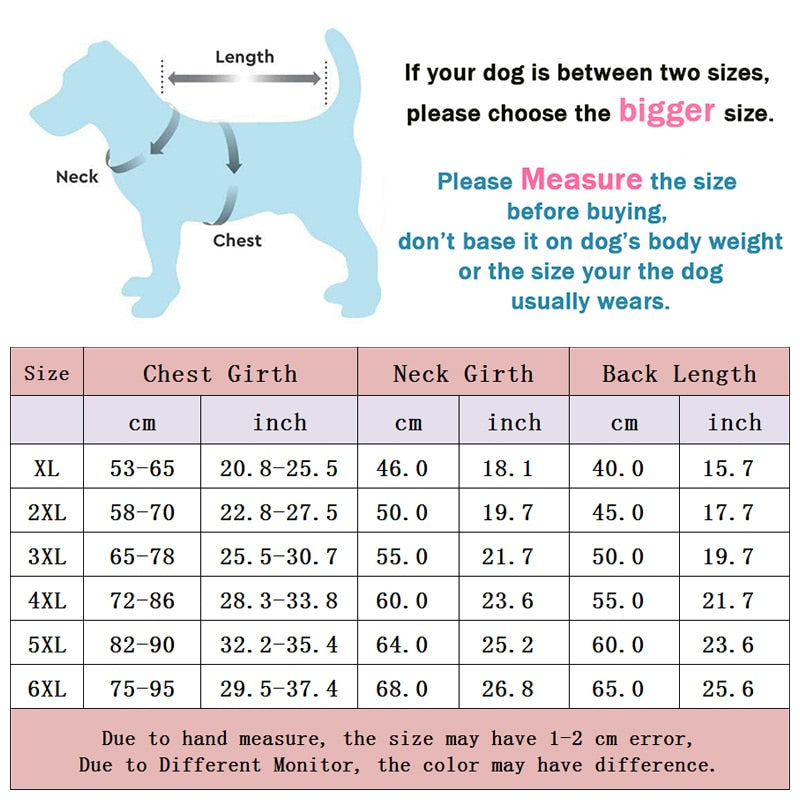 Big Dog Overalls Waterproof Dog Clothes for Medium Large Dogs Winter Onesie Pet Jumpsuit French Bulldog Jacket Labrador Costume