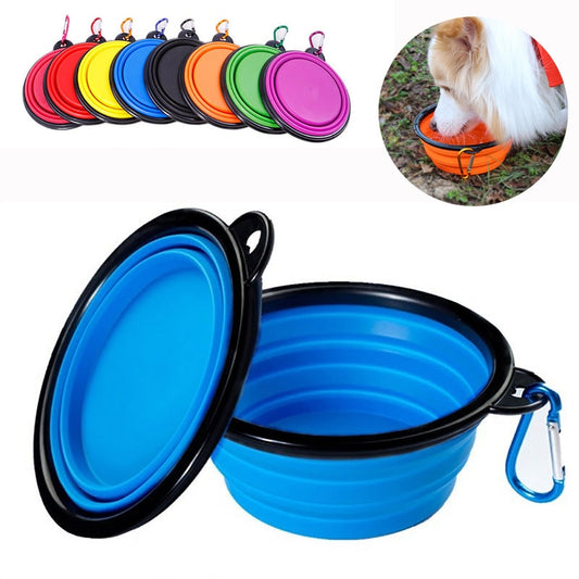 Collapsible Dog Pet Folding Silicone Bowl Outdoor Travel Portable Puppy Food Container Feeder Dish Bowl