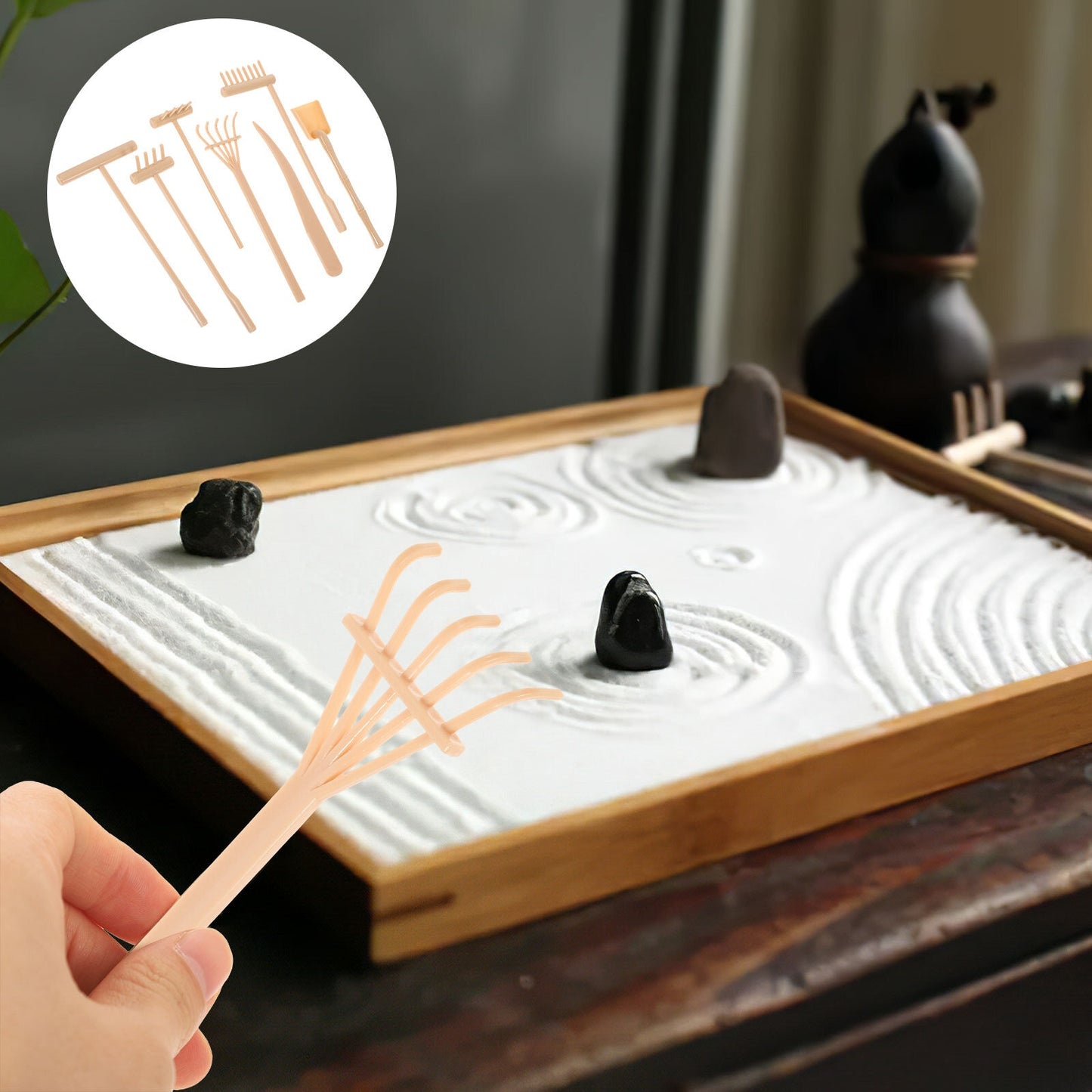 Micro Toys Zen Garden Sand Table Accessories Rake Kit Sandbox Tool Plastic Child