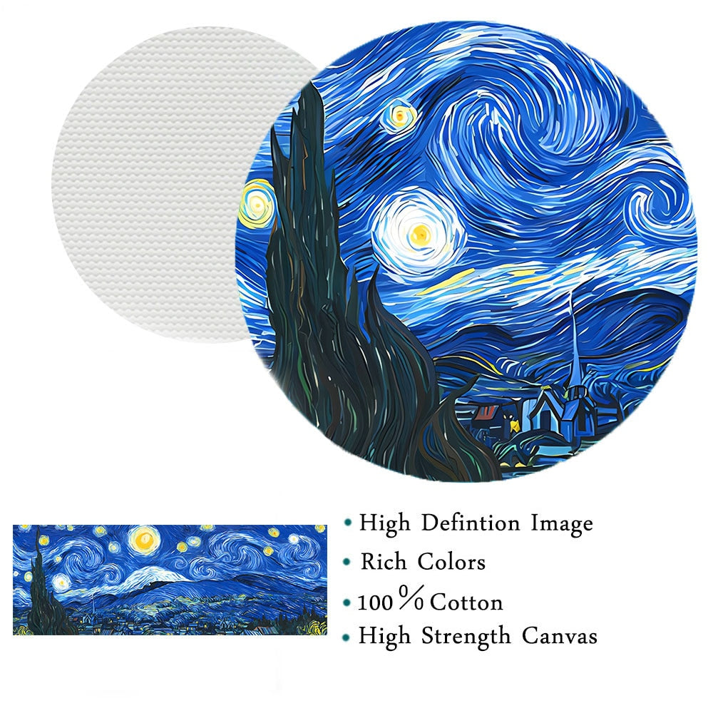 Van Gogh Starry Night Canvas Painting Famous Landscape Poster Nordic Prints Wall Art Picture for Living Room Home Decoration