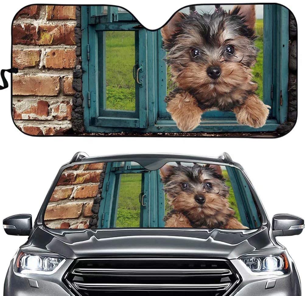 Pug Car Sun Shade, Pug Windshield, Dogs Family Sunshade, Dogs Car Accessories, Car Decoration, Pug Lovers Car Sun Shade, Gift Fo