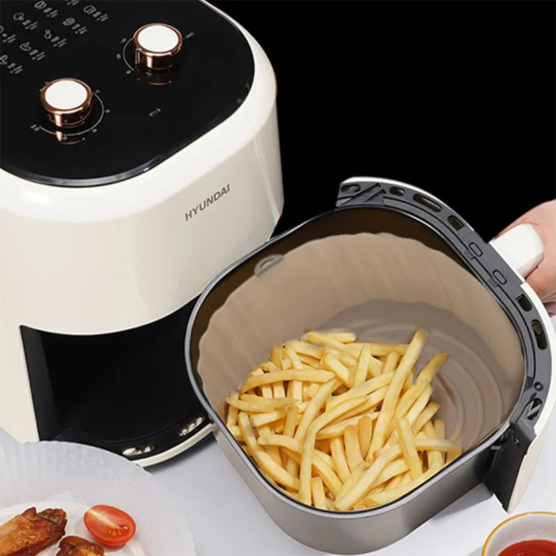 Air Fryers Oven Baking Tray Fried Chicken Basket Mat AirFryer Silicone Pot Round Replacemen Grill Pan air fryer Accessories