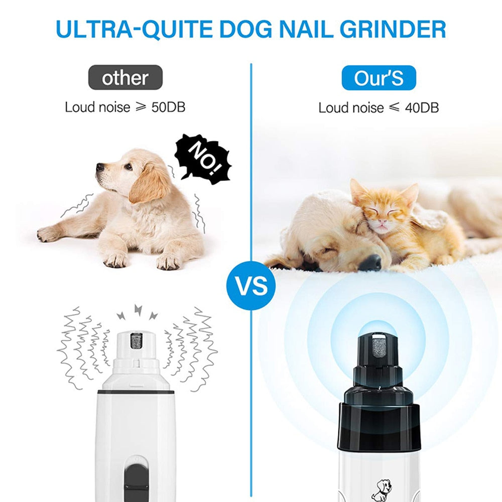 New Electric Dog Nail Clippers for Dog Nail Grinders Rechargeable USB Charging Pet Quiet Cat Paws Nail Grooming Trimmer Tools