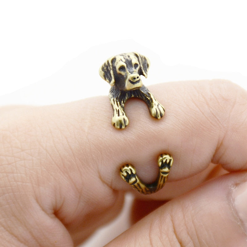 Vintage 3D Basset Hound&Labrador&Shih Tzu&Pug Rings For Women Anel Animal Ring Dog Anillos Couple Ring Men Jewelry Lover Gift