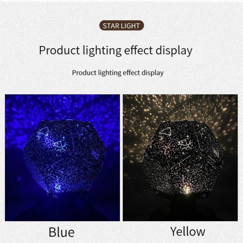 Starry Night Light LED Tri -Color Rotating Projection Starry Sky Galaxy Projection Children Gift Aesthetic Room Decoration Lamp