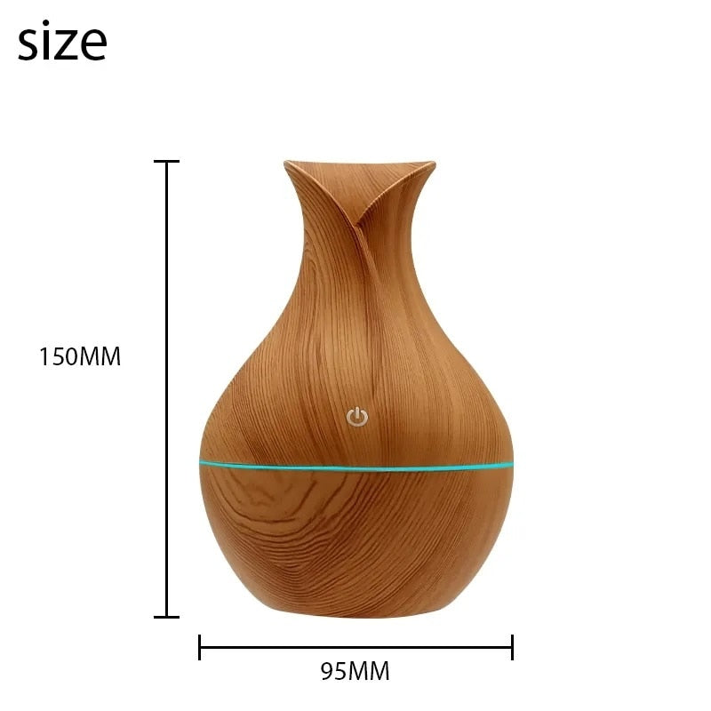 Creative Vase Humidifier Wood Grain Usb Colorful Lamp Office Air Humidifier Ball Marquee Essential Oil Diffuse Aroma Diffuser