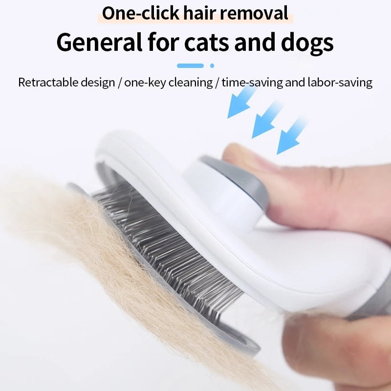 Pet Comb Cat Brush Remove Hair Stainless Steel Needle Comb for Cats Non-slip Grooming Brush Stainless Steel Dog Comb Brushes Pet