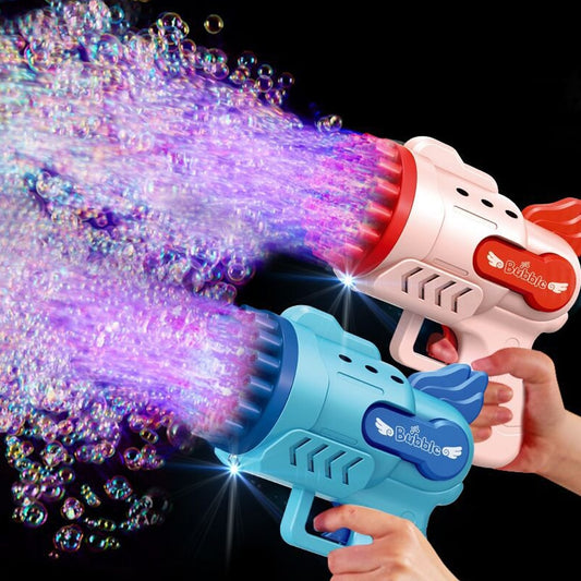 Bubble Gun Electric Automatic Soap Rocket Bubbles Machine Portable Outdoor LED Light Party Toy For Children Birthday Gifts Toys