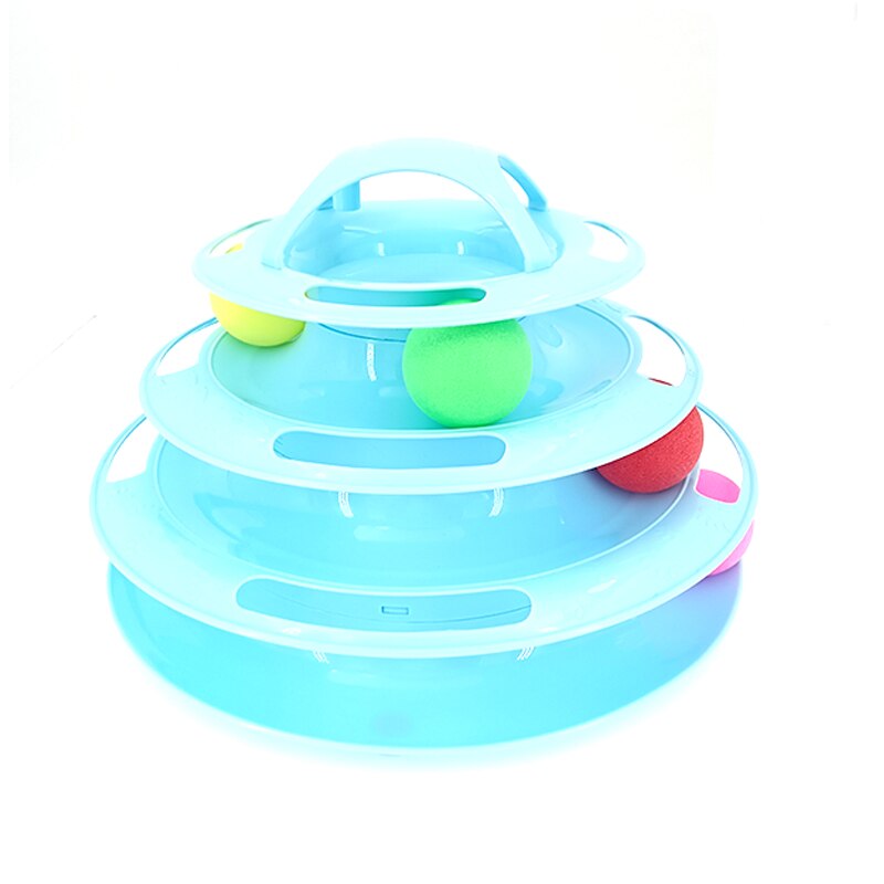 Four Levels Cats Toy Tower Tracks Cat Toys Interactive Cat Intelligence Training Amusement Plate Tower Pet Products Cat Tunnel