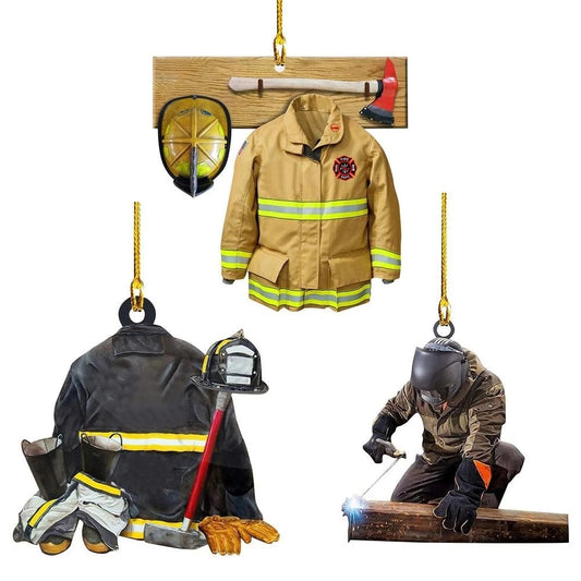 Firefighter Armor Custom Shaped Acrylic Ornamen Firefighter Ornament Firefighter Christmas Ornament Firefighter Gifts For Men