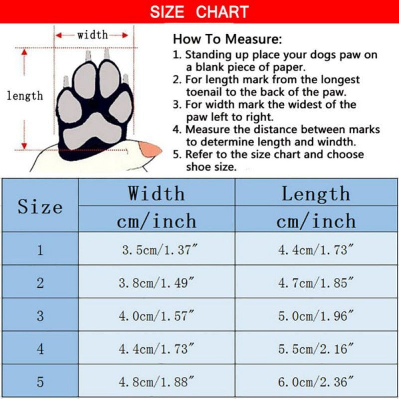 4Pcs Casual Pet Dog Shoes Winter Warm Dogs Waterproof Booties Anti-slip Sneakers Small Dogs Cats Breathable Shoes