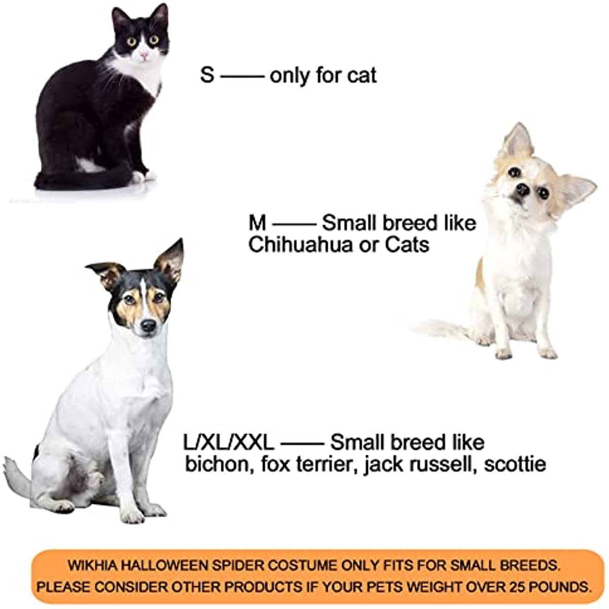Halloween Spider Costume for Dog Cat Halloween Pet Costume Party Supply Spider Cosplay Costumes for Small Medium Dogs and Cats