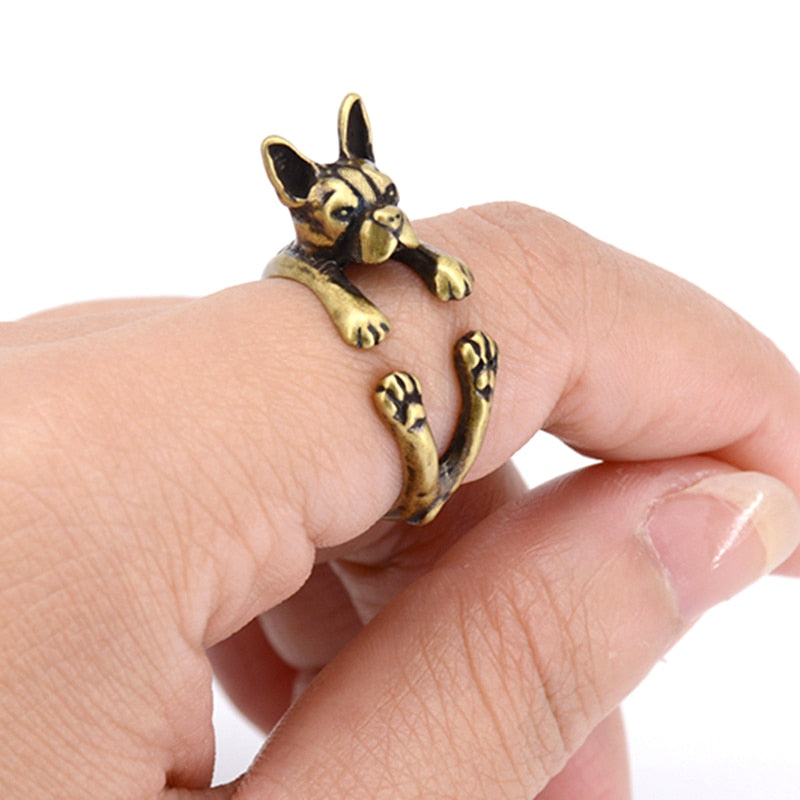 Vintage 3D Basset Hound&Labrador&Shih Tzu&Pug Rings For Women Anel Animal Ring Dog Anillos Couple Ring Men Jewelry Lover Gift