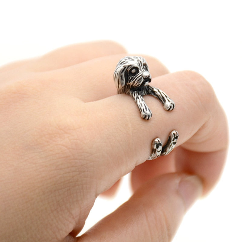 Vintage 3D Basset Hound&Labrador&Shih Tzu&Pug Rings For Women Anel Animal Ring Dog Anillos Couple Ring Men Jewelry Lover Gift