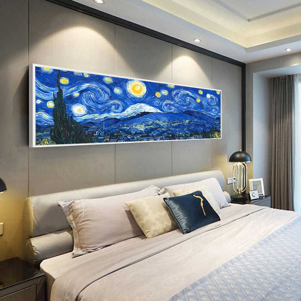Van Gogh Starry Night Canvas Painting Famous Landscape Poster Nordic Prints Wall Art Picture for Living Room Home Decoration