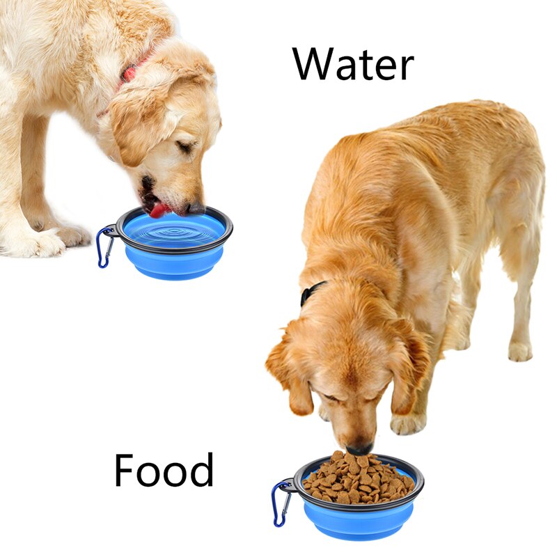 Collapsible Dog Pet Folding Silicone Bowl Outdoor Travel Portable Puppy Food Container Feeder Dish Bowl