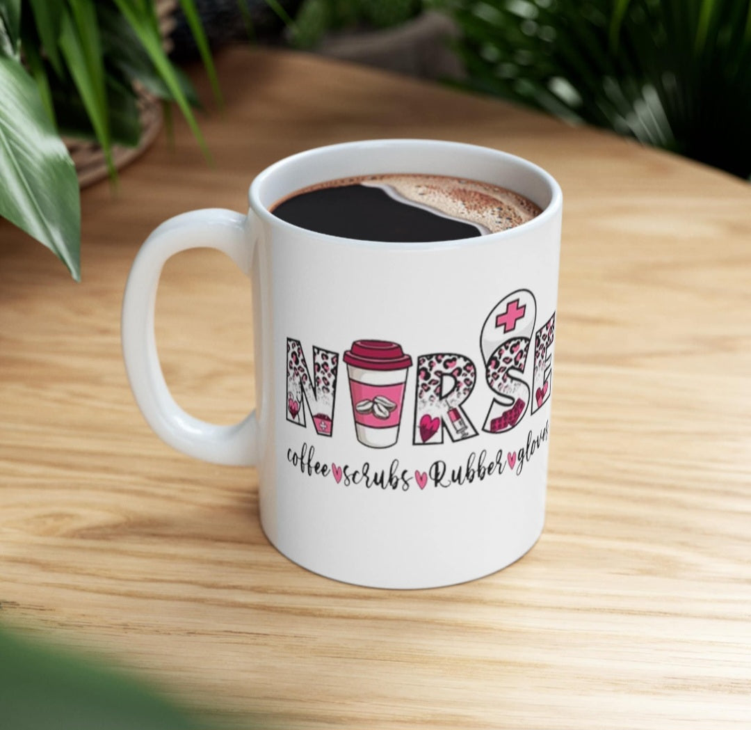 Nurse Ceramic Mug 11oz ( Contact seller to order left handed mug.)