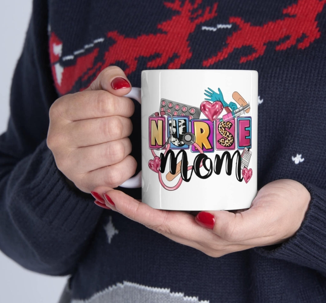 Nurse MOM Ceramic Mug 11oz contact seller for left handed mug