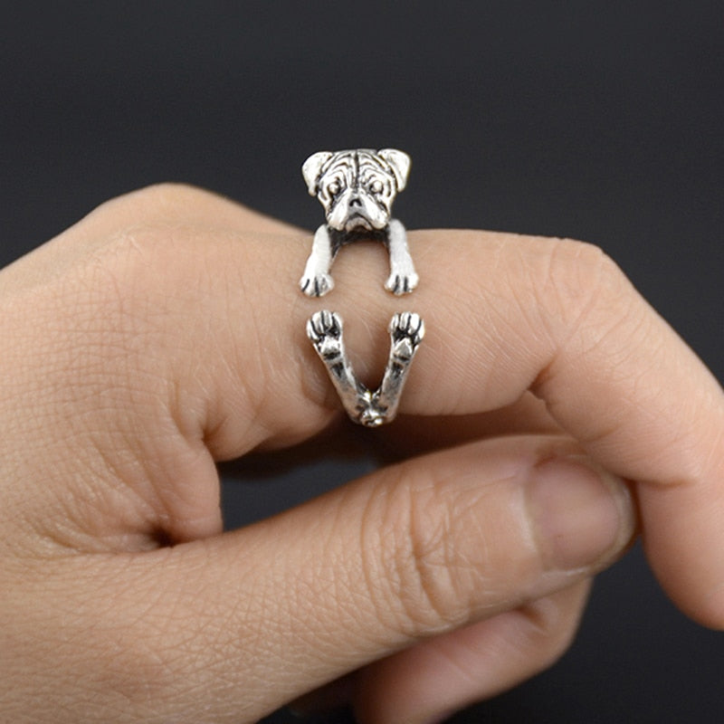 Vintage 3D Basset Hound&Labrador&Shih Tzu&Pug Rings For Women Anel Animal Ring Dog Anillos Couple Ring Men Jewelry Lover Gift