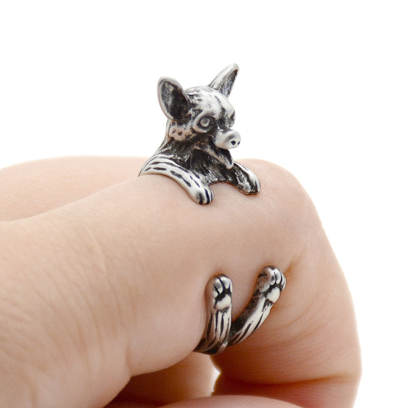 Vintage 3D Basset Hound&Labrador&Shih Tzu&Pug Rings For Women Anel Animal Ring Dog Anillos Couple Ring Men Jewelry Lover Gift