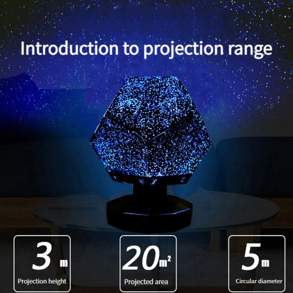 Starry Night Light LED Tri -Color Rotating Projection Starry Sky Galaxy Projection Children Gift Aesthetic Room Decoration Lamp