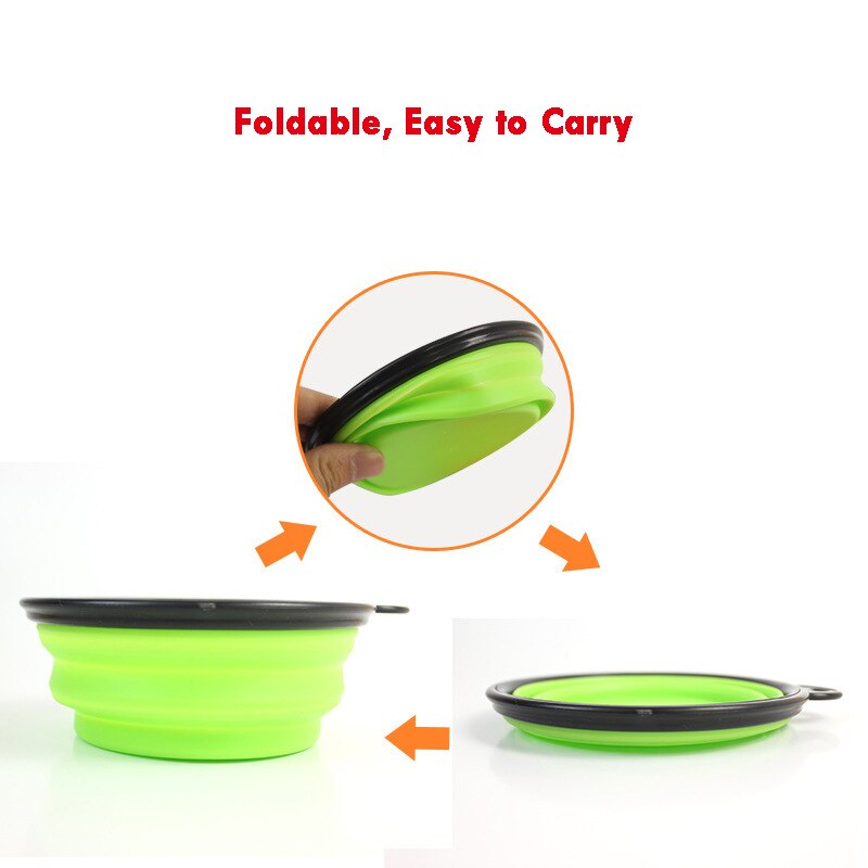 Collapsible Dog Pet Folding Silicone Bowl Outdoor Travel Portable Puppy Food Container Feeder Dish Bowl