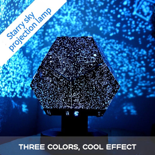 Starry Night Light LED Tri -Color Rotating Projection Starry Sky Galaxy Projection Children Gift Aesthetic Room Decoration Lamp