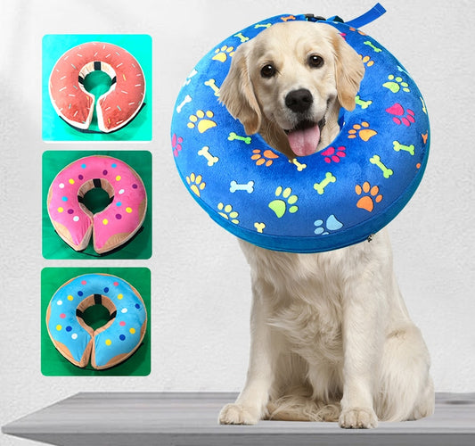 Inflatable Dog Collar Isabelino Anti-bite Injury Elizabethan Collar For Dogs Cat Recovery Neck Wound Protective Dog Accessories