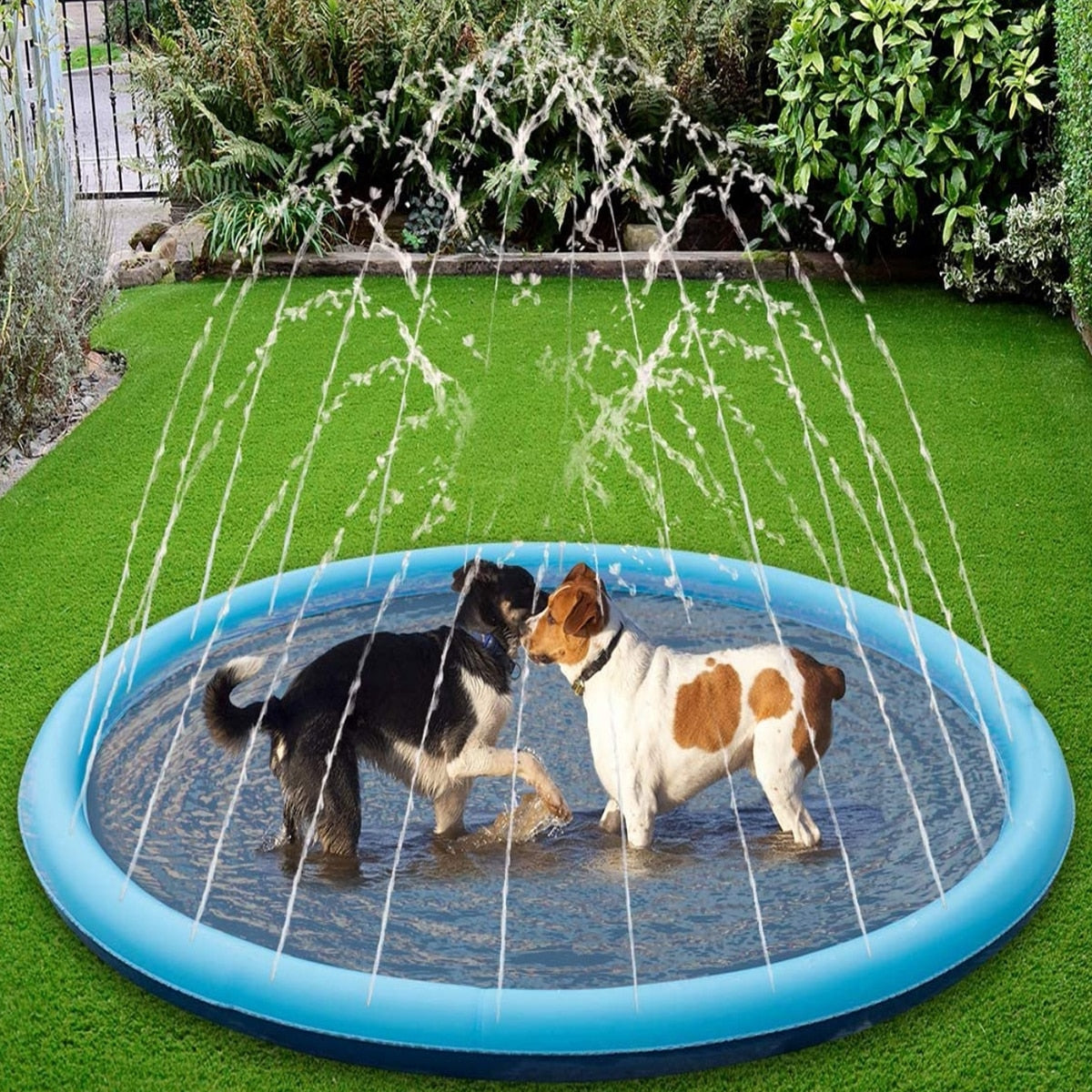 100/150/170cm Summer Pet Sprinkler Pad Cooling Mat Swimming Pool Inflatable Water Spray Pad Summer Cool Dog Bathtub for Dogs