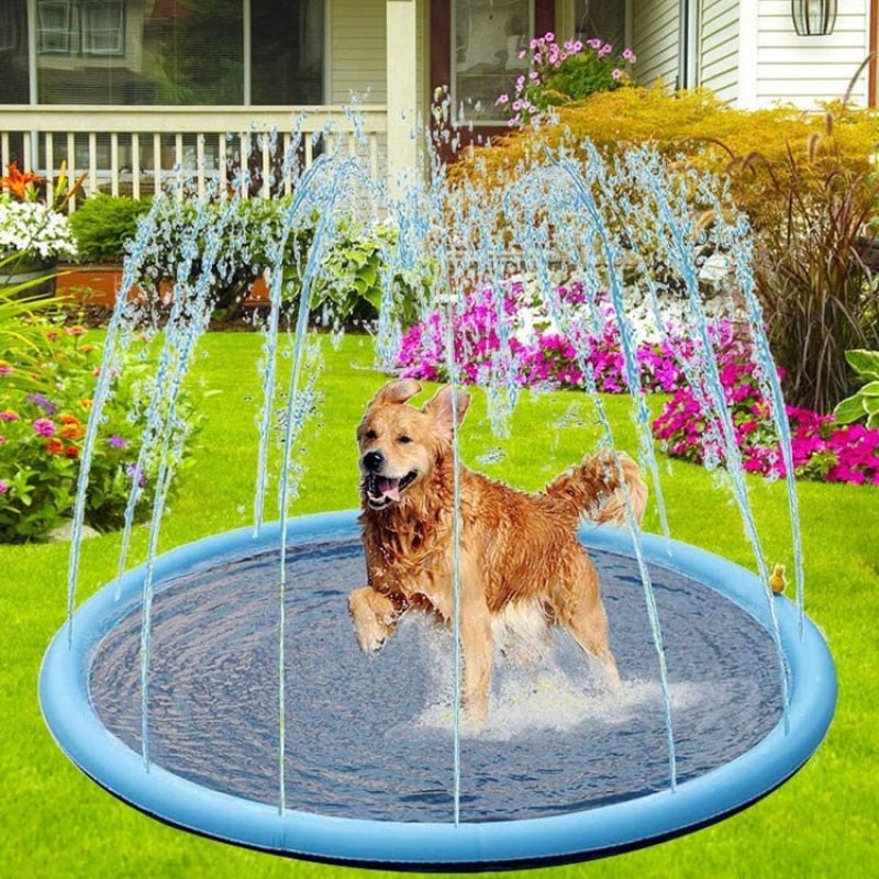 Thickened Non-Slip Pet Spray Pad Inflatable Water Spray Pad Mat Tub Summer Cool Dog Bathtub for Dogs Cooling Mat Swimming Pool