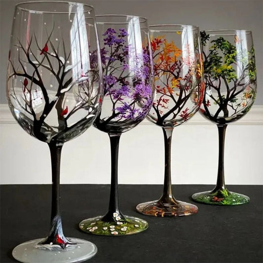 Goblet Seasons Glass Cup Colorful Red Wine Glass Goblet Red Wine Cup  Home Decor|Wedding Decoration